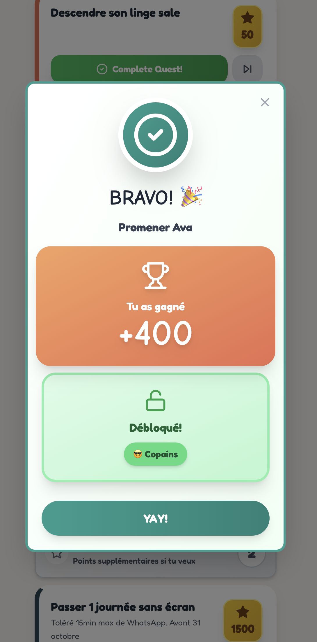 Une fois la tâche accomplie, elle est marquée comme terminée.