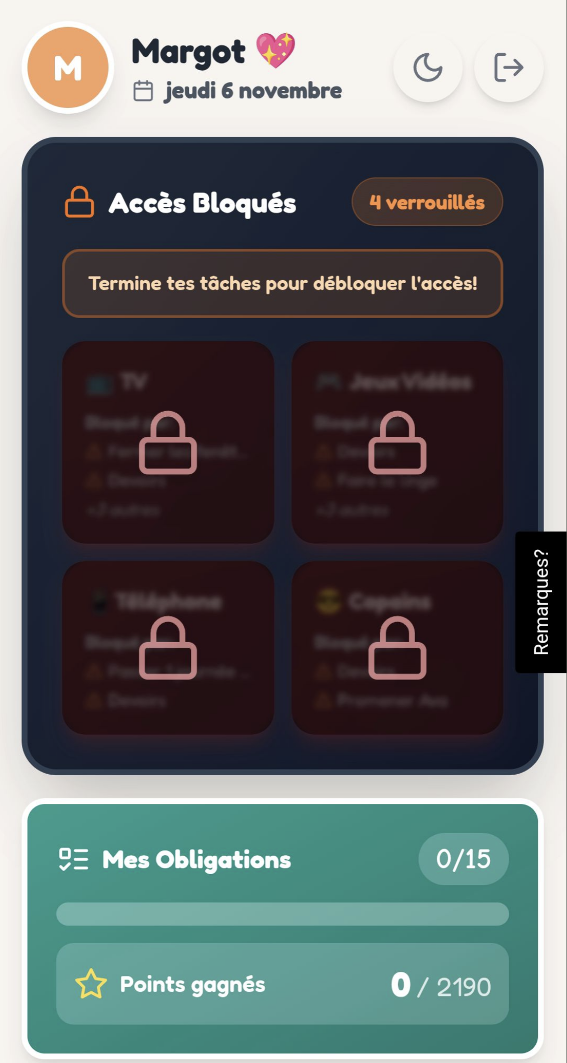 Élément Verrouillé