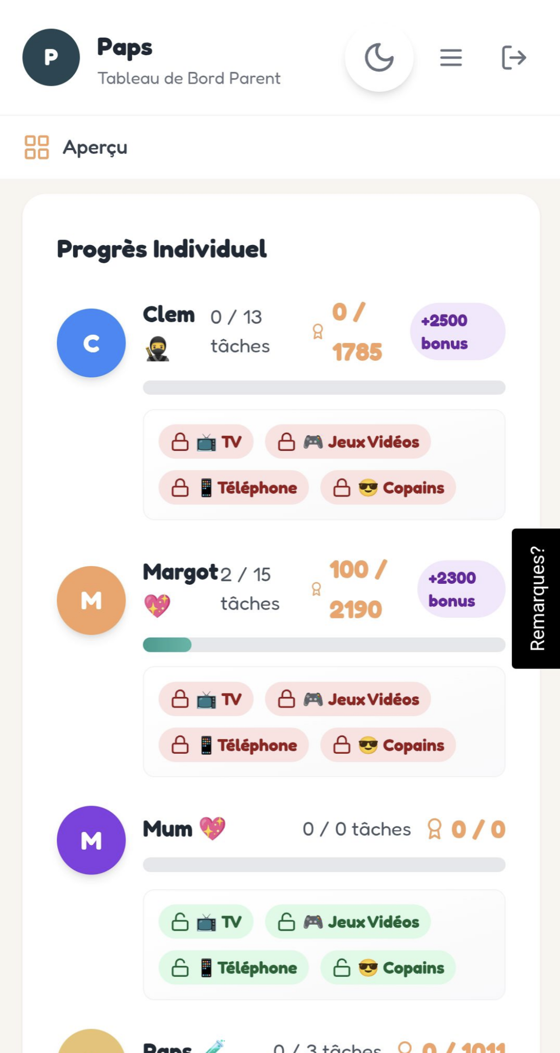 Vue Quotidienne Parent